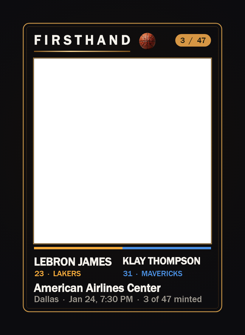 The card forming around the photo